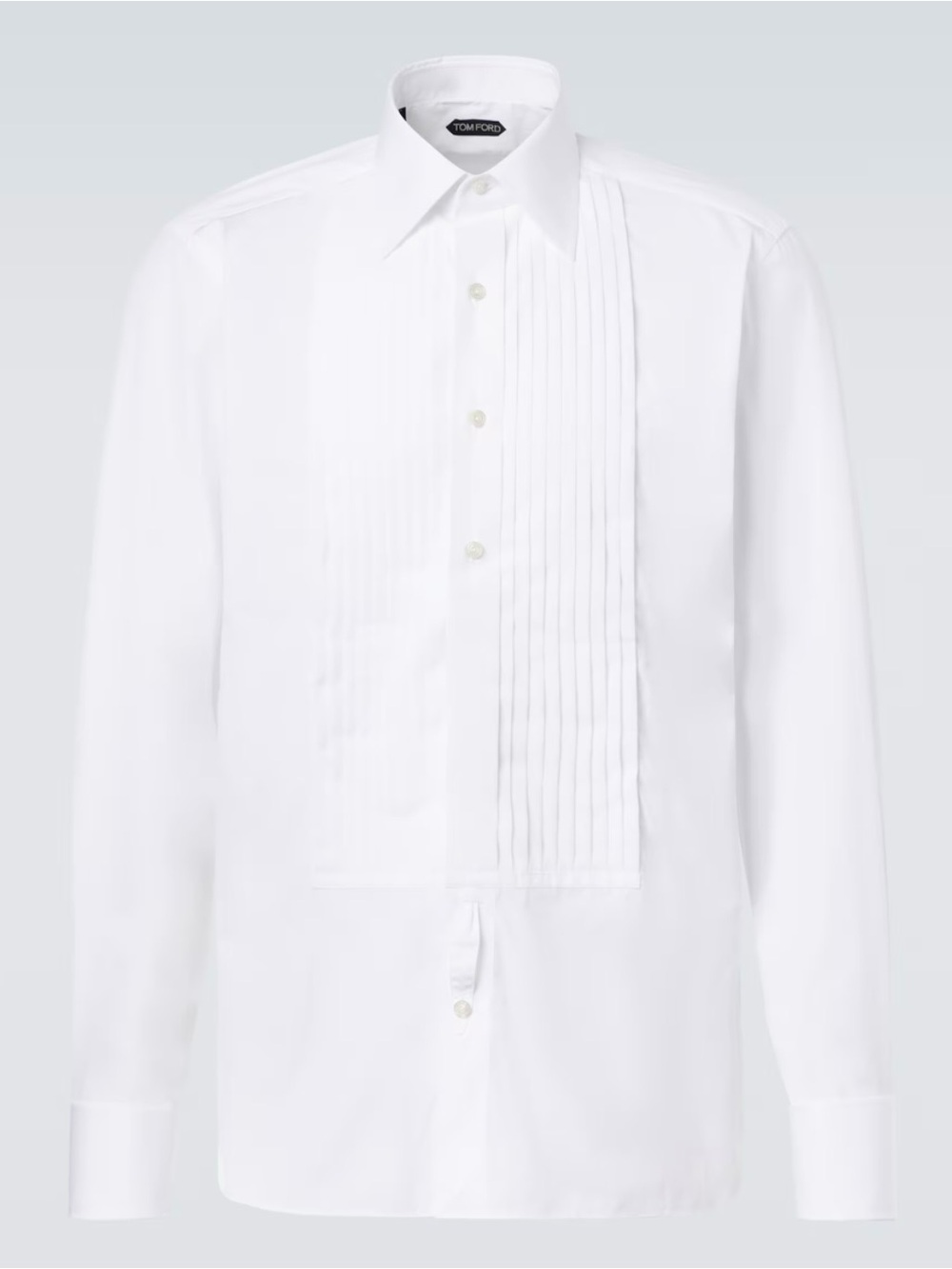Tom Ford Men's White Plisse Plastron Tuxedo Shirt Size 41/16